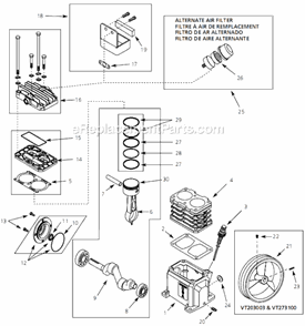 Page B Diagram and Parts List for EX801200 2005 Campbell Hausfeld Compressor